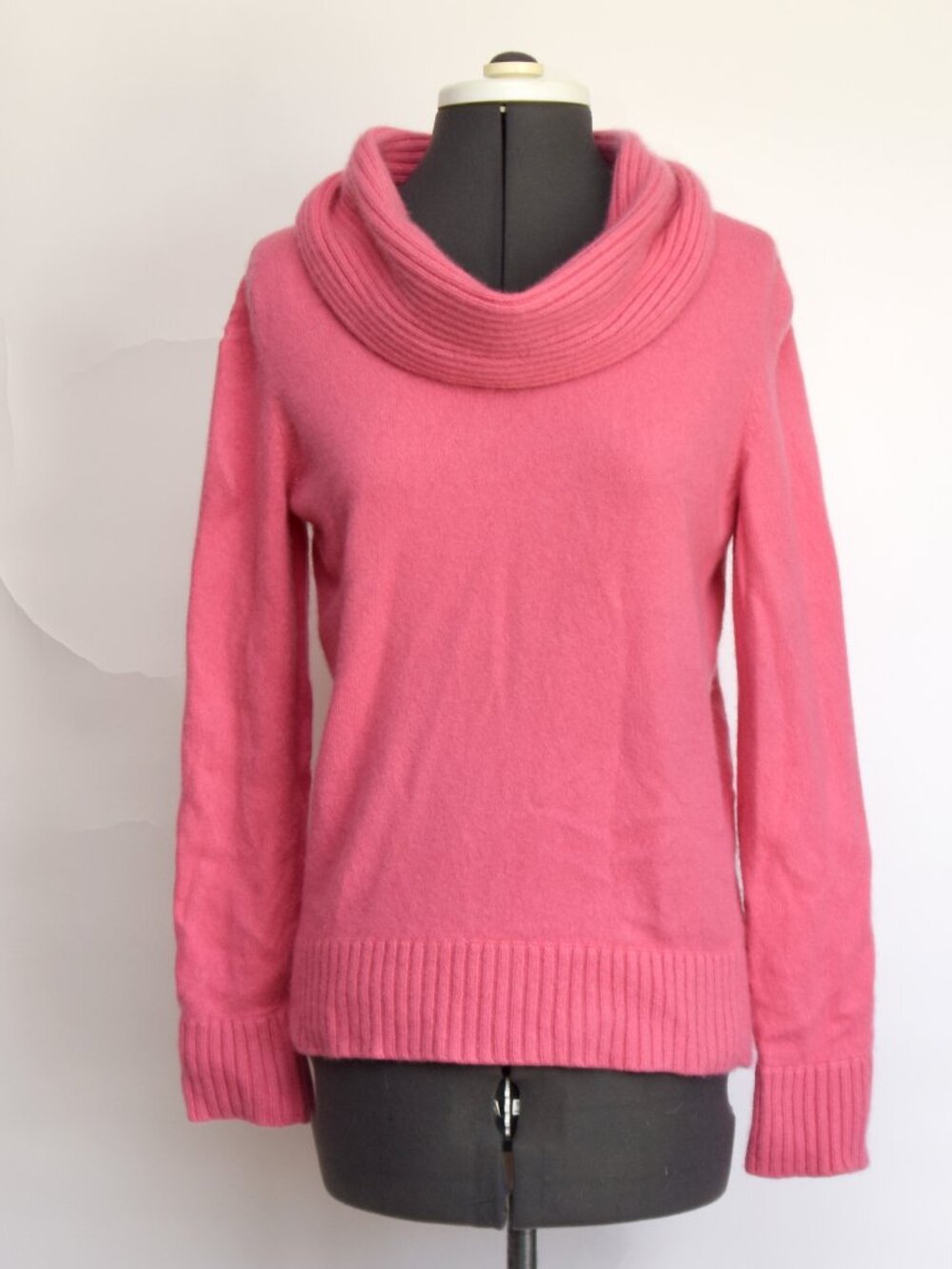 Jones New York Signature 100% Cashmere Cowl Neck Sweater Pink Size L Large